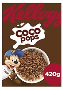 KELLOGG'S GEPOFTE RIJST MET CHOCOLADESMAAK, VERRIJKT MET VITAMINEN EN MINERALEN.