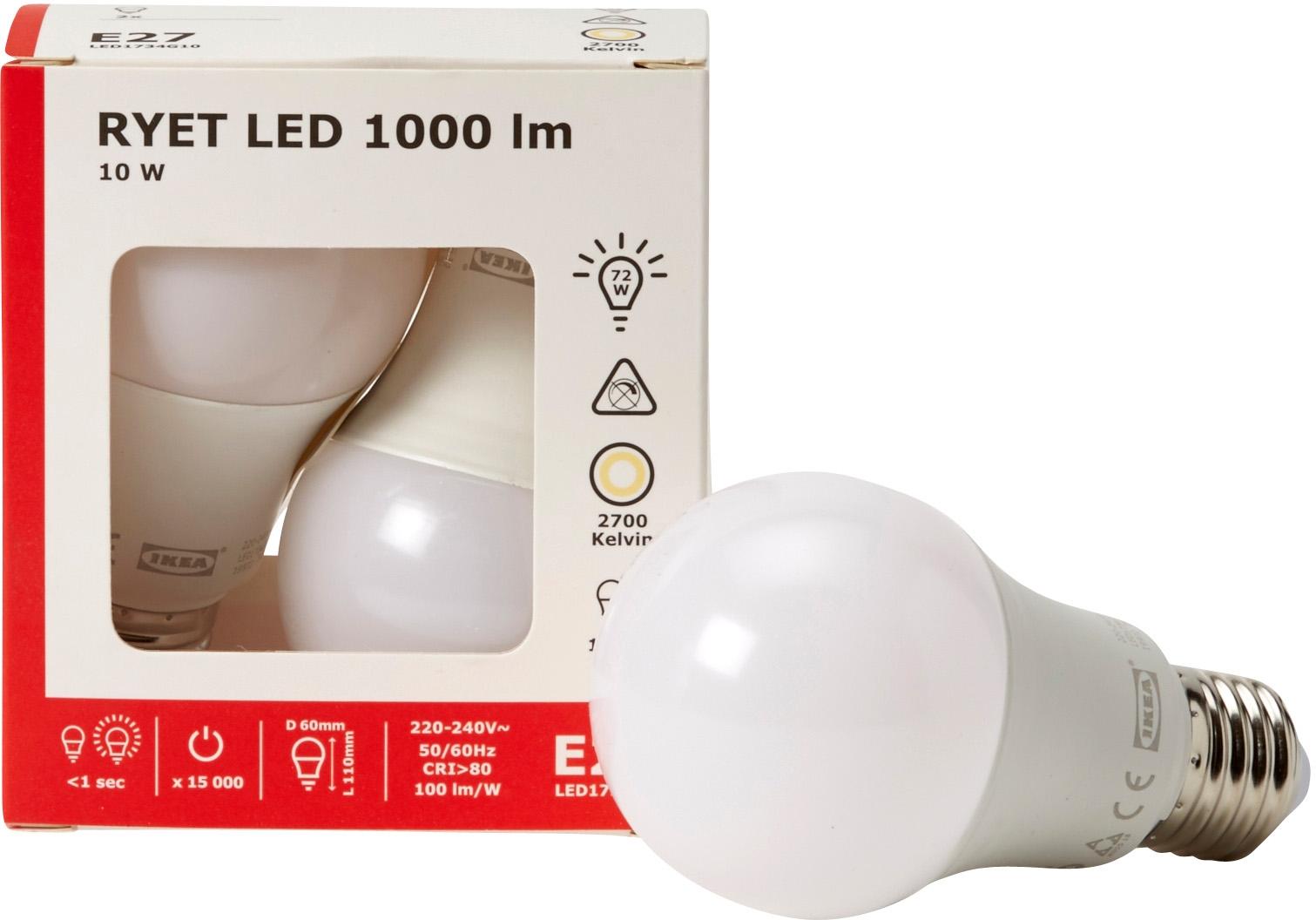 Ikea Ryet Ampoule Led E27 1000 Lumen Test Prijzen En Specificaties