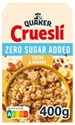 QUAKER CRUESLI ZERO SUGAR ADDED COCOA & BANANA