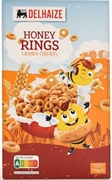 DELHAIZE GEEXTRUDEERDE GRAANRINGEN MET 6% HONING, VERRIJKT MET VITAMINEN EN IJZER RIJK AAN VEZELS.