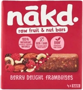 NAKD RAW FRUIT & NUT BARS BERRY DELIGHT FRAMBOISES