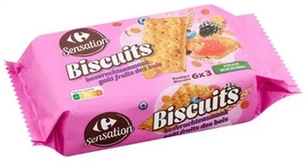 CARREFOUR SENSATION BISCUITS BOSVRUCHTENSMAAK