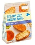 CARREFOUR EXTRA GEROOSTERDE BROODJES NATUUR