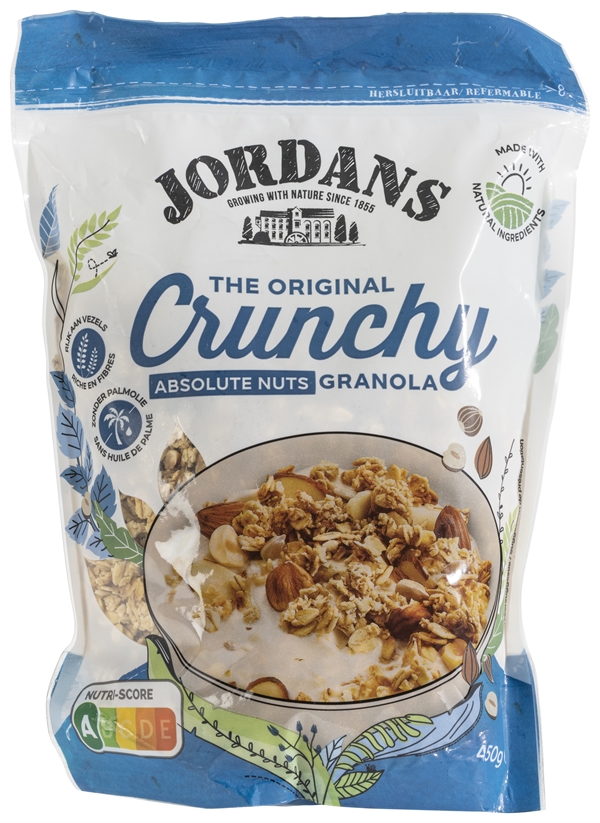 JORDANS CRUNCHY ABSOLUTE NUTS GRANOLA test en review Testaankoop gezond
